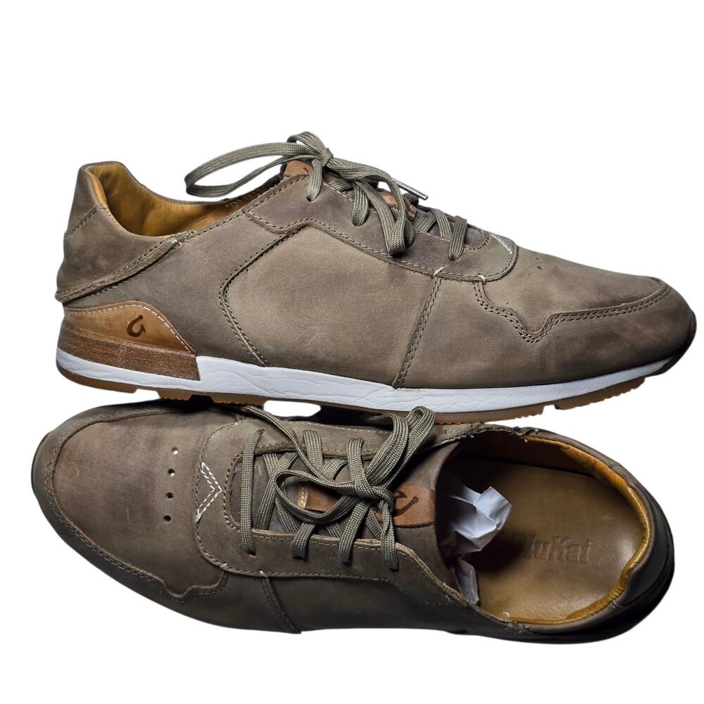 OluKai Huaka'i Li 10406-1010 Men’s Size 10.5 Nubuck Leather Casual Oxfords Shoes